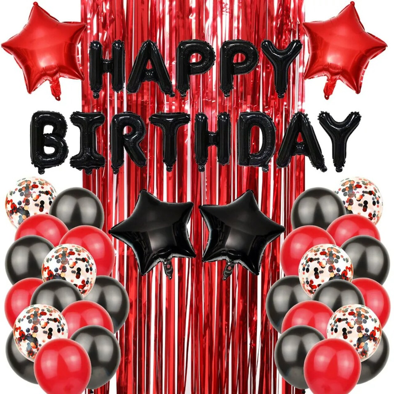 Hot Happy Birthday Decoration Multiple Color Banner Balloons Set Party Supplies